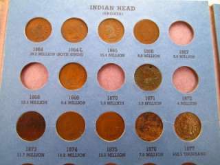 Indian Head Cent Pennies Almost Complete Collection 1877 RARE Estate 