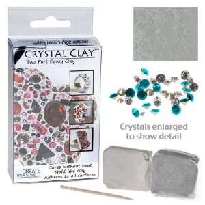  Clay 2 Part Epoxy Clay Kit W/ 36 #1028 Swarovski Elements   Silver 