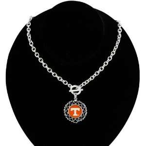   Tennessee Volunteers Round Heart Art Nouveau Style Toggle Necklace