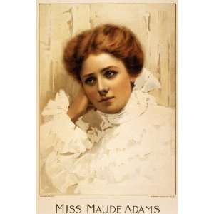 13x19 Inches Poster. Miss Maude Adams. Decor with Unusual Images 