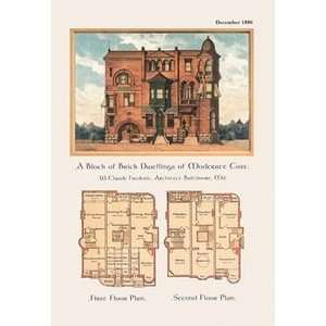  Block of Brick Dwellings at Moderate Cost   16x24 Giclee 