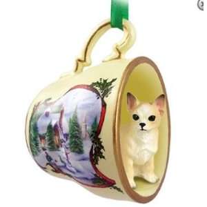 Christmas Tree Ornament   Chihuahua Teacup Ornament   Winter Scene 