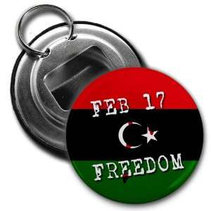 FREEDOM FOR LIBYA FEBRUARY 17 Politics 2.25 inch Button Style Bottle 