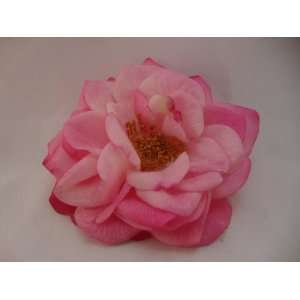  Pink Open Rose Real Touch Flower Hair Clip and Pin 