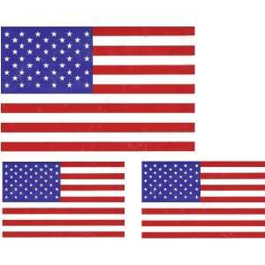  USA American Flag Magnets (Set of Three) (11 x 7 and 7 x 4 