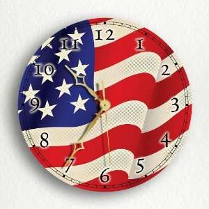  United States Flag 8 Silent Wall Clock