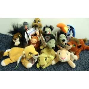  Rare Disney Lion King Complete Set of 12 Plush Bean Bag 8 