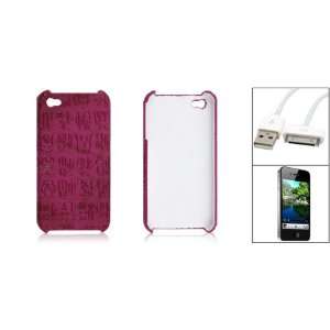   Chinese Characters Print Case + Data Cable for iPhone 4G 4