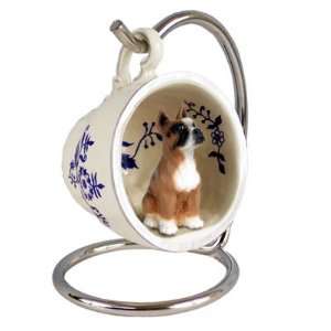  Boxer Blue Tea Cup Dog Ornament