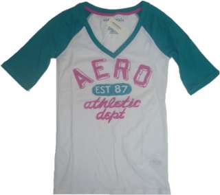 Womens AEROPOSTALE V Neck Aero Graphic T Shirt Top Tee NWT  