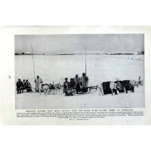  c1920 REINDEER SLEIGHS DVINA SNOW KARELIAN HOUSEWIVE