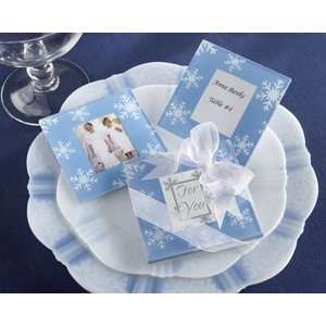  Snowfall Exquisite Glass Photo Coasters Wedding Favors (50 