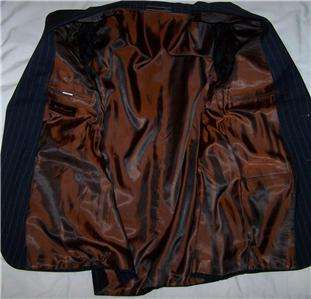   Sherman NAVY MOHAIR PINSTRIPED 2 Btn sport coat jacket suit blazer men
