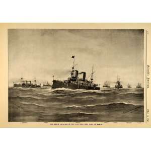  1898 Print Scientific Asiatic Squadron Ship Fleet Ocean 