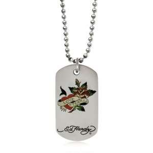  Ed Hardy love eternal dog tag painted necklace Jewelry