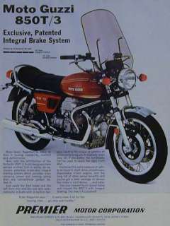 MOTO GUZZI 850T/3 Original Motorcycle Ad 1977 850 T3  