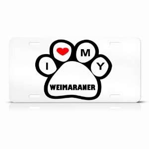 Weimaraner Dog Dogs White Novelty Animal Metal License Plate Wall Sign 