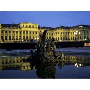 Schonbrunn Palace at Dusk, Unesco World Heritage Site, Vienna, Austria 