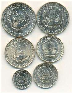 ANGOLA PEOPLES REPUBLIC 6 Coins 1977 1979 BU Set  