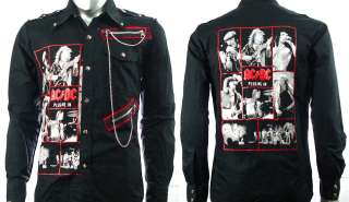 AC/DC Angus Young Rock Punk LS Long Sleeve Shirt Sz M  