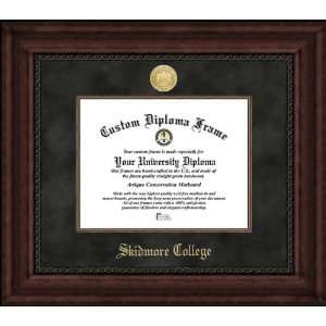 Skidmore College Thoroughbreds   Gold Medallion   Suede Mat   Mahogany 