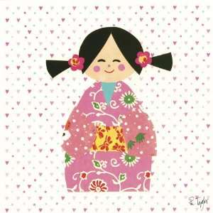  Kimono Girl   Pig Tails Canvas Reproduction