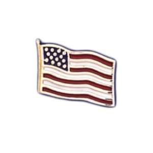  14k Yellow Gold United States American USA Flag Tie Tack Jewelry