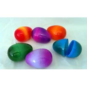 12 Tie dye Plastic Eggs, 2 1/4 X 1 3/4 Grocery & Gourmet Food