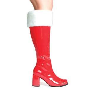   Sexy Mrs. Claus Red with Faux Fur Knee High Christmas Boots   Size 11