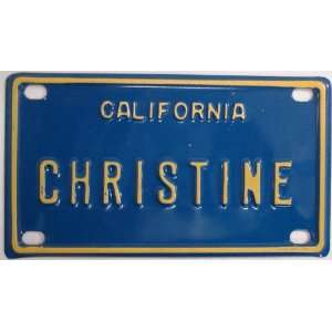  Christine Mini Personalized California License Plate 