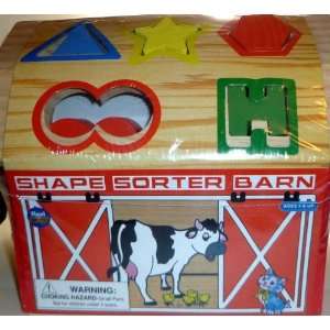  Full Base Union Wood Shape Sorter Barn Toys & Games