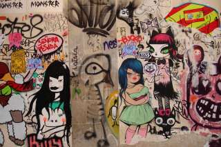    Barcelona Spain Graffiti Urban street art  24x36 Canvas Art  