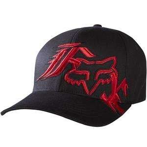  Fox Racing Unify Flexfit Hat   Large/X Large/Black/Red 