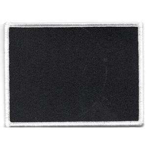 Blank Patch 4x3 Black Background and White Border Heat Seal Back For 