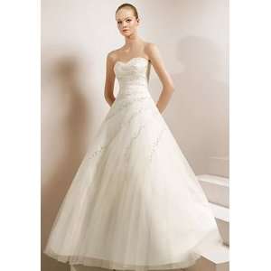 Ball Gown Sweetheart Floor Length Satin Organza Wedding Dress (CBB0195 