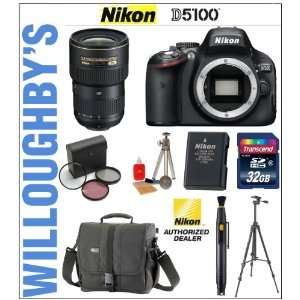  Nikon D5100 16.2 MP CMOS Digital SLR Camera Body + Nikon 16 