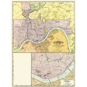  MAP OF CINCINNATI AND ENVIRONS OHIO (OH) BY RAND MCNALLY 