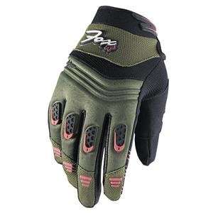   Racing Womens Dirtpaw Gloves   2007   Large/Green/Black Automotive
