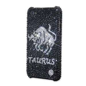  Taurus Swarovski Crystal iPhone 4 Case   Black Silver 