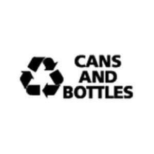 United Recycle Decals for Classics  CANS AND BOTTLES  White Decal 