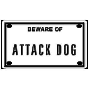  Beware of Attack Dog 2 1/4 X 4 Embossed Aluminum Sign 