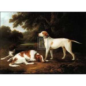  CHARLES SCHWANFELDER   A POINTER AND TWO SPANIELS IN A 