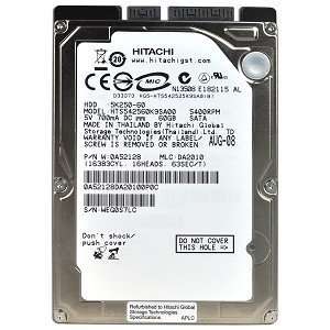  Hitachi Travelstar 5K250 60GB SATA/150 5400RPM 8MB 2.5 