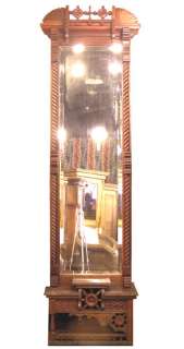 Ft Tall Antique Eastlake Looking Glass Pier Mirror  