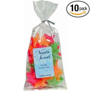 Nordic Sweets Sour Starfish, 6 Ounce Bags (Pack of 10)  