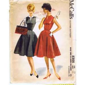 McCalls 5205 Vintage Sewing Pattern Full Skirt Dress Jumper Blouse 
