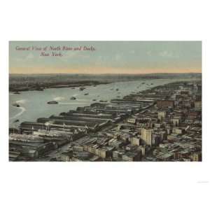  New York, NY   North River View and Docks Giclee Poster 