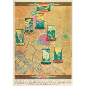   Map Tokyo Japan Palace Shiba Park   Original Print