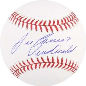  Jose Canseco Autographed Baseball  Details Vindicated 