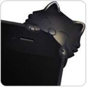 apple iphone4 4s 3d cover case cat kiki black